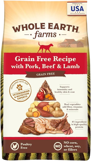 Grain-Free Pork, Beef & Lamb Dry Food – 4 LB Bag by Whole Earth Farms Whole Earth Farms Dog Food